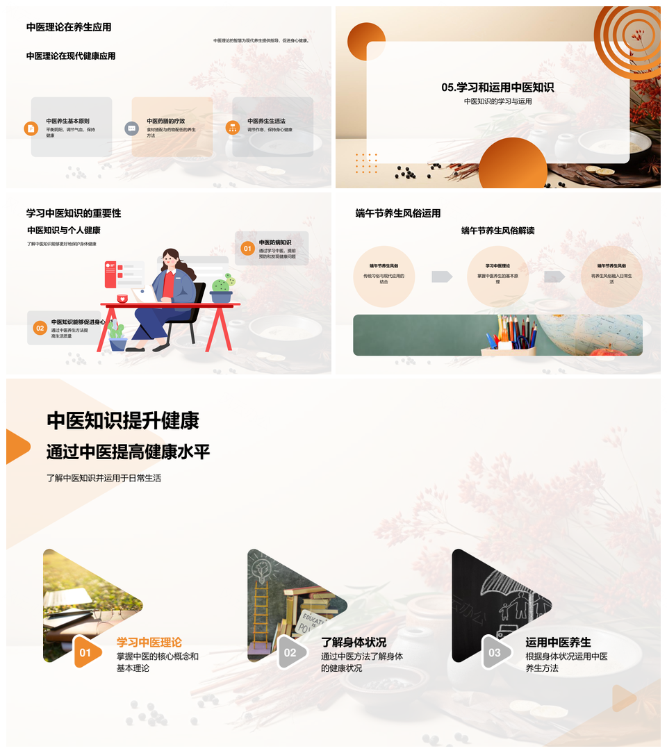 端午中医养生智慧粽酒草药源流PPT模板