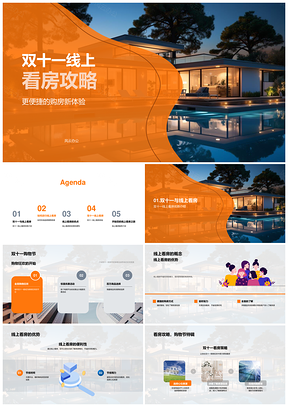 双十一线上看房攻略购房新体验专家支招PPT模板