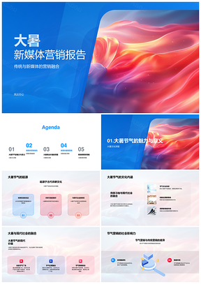 大暑节气新媒体营销运营报告PPT模板