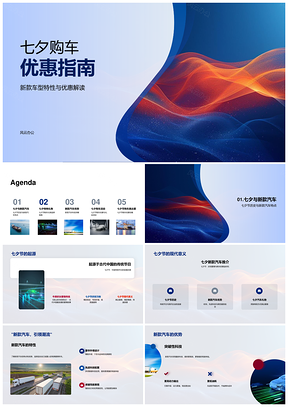 2025七夕购车优惠新车科技节油舒适驾乘指南PPT模板