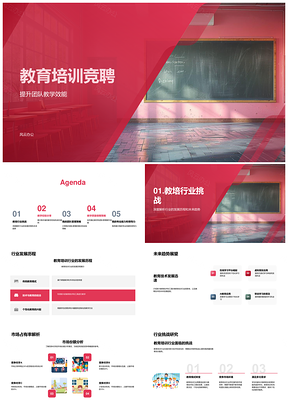 2025教育培训竞聘师能团队效能趋势技术协作PPT模板