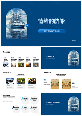 高考驾驭情绪航船学习管理压力决策PPT模板