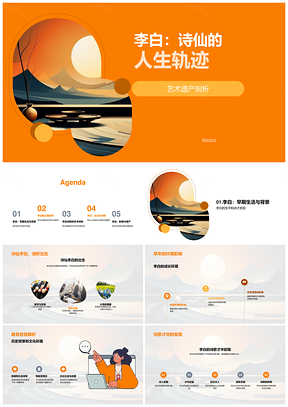 李白诗仙唐朝艺术遗产诗作人生轨迹PPT模板