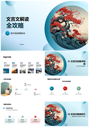 古文解读秘诀上下文词义卷轴攻略PPT模板