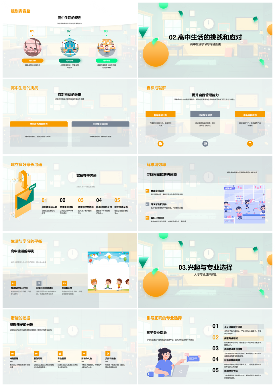 2025高一家长会指南学习家校沟通升学平衡PPT模板