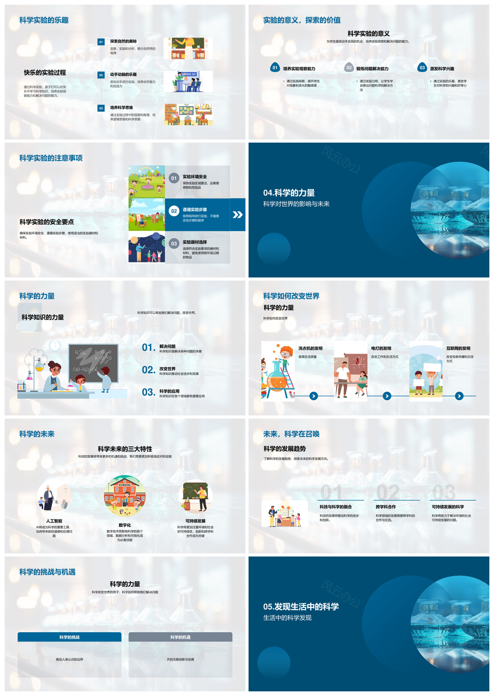 教师家庭实验科普显微探秘奥秘PPT模板