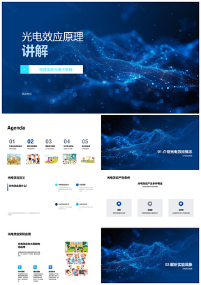 光电效应量子释光子阈频光强动能PPT模板