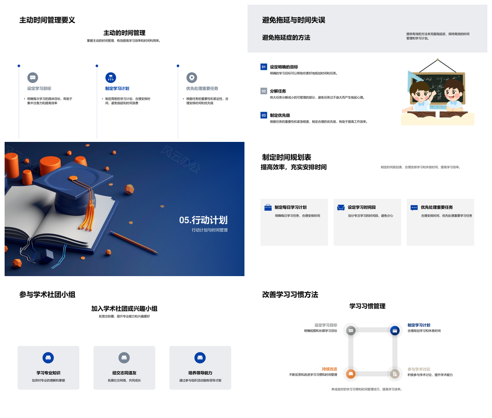 大学生自主学习目标规划与时间管理策略PPT模板
