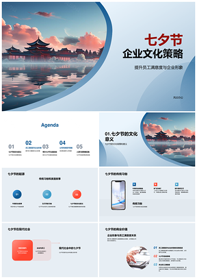 七夕企业文化策略创新提升员工满意企业形象PPT模板