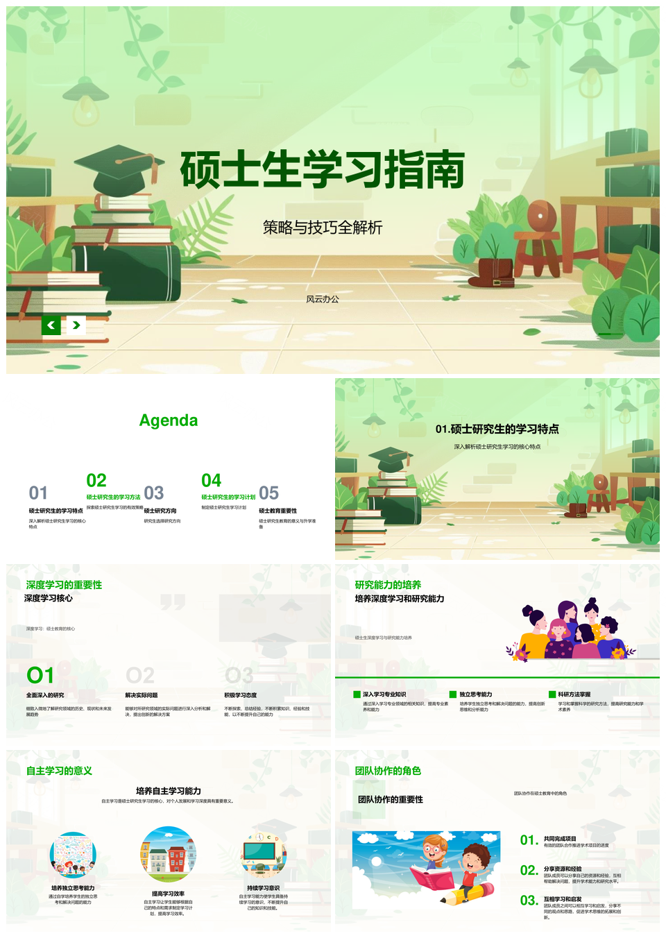 硕士深度学习策略技巧与研习协作指南PPT模板