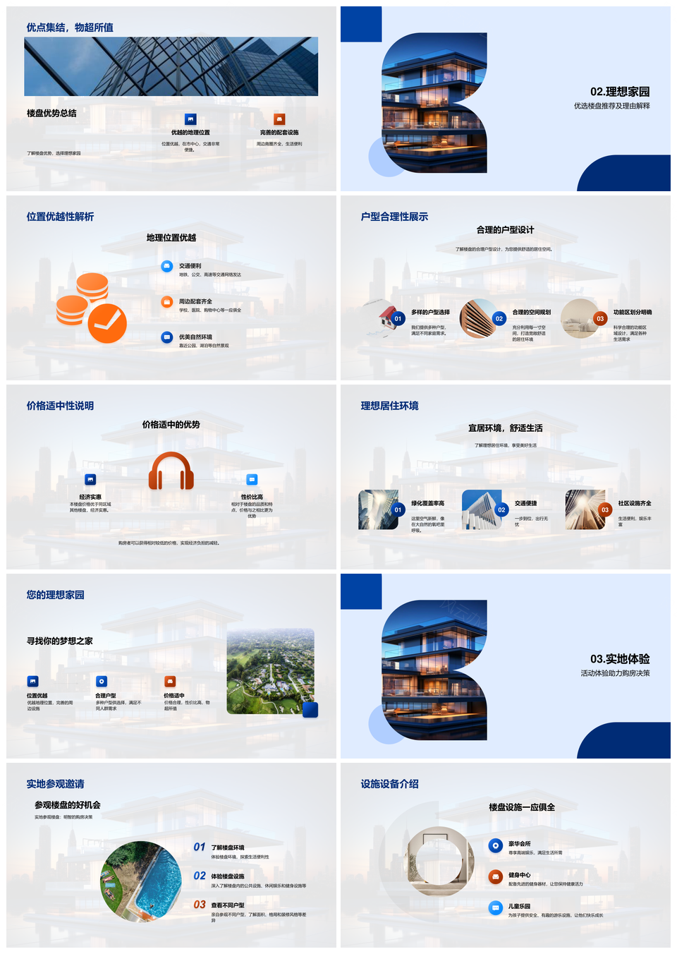 理想家园开放日购房全过程摩天优势PPT模板