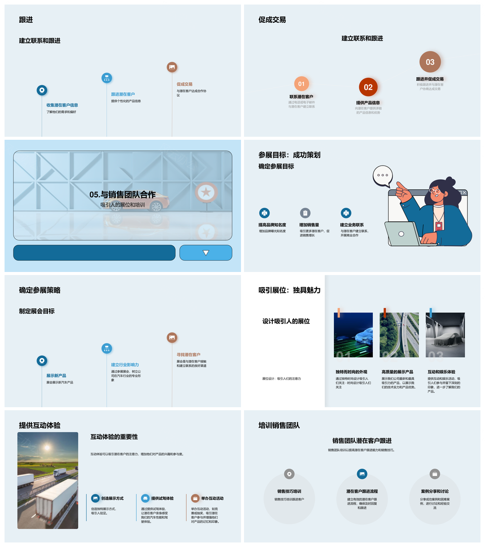 汽车展会推广市场经理销售团队展位设计助品牌曝光引潜在客户PPT模板