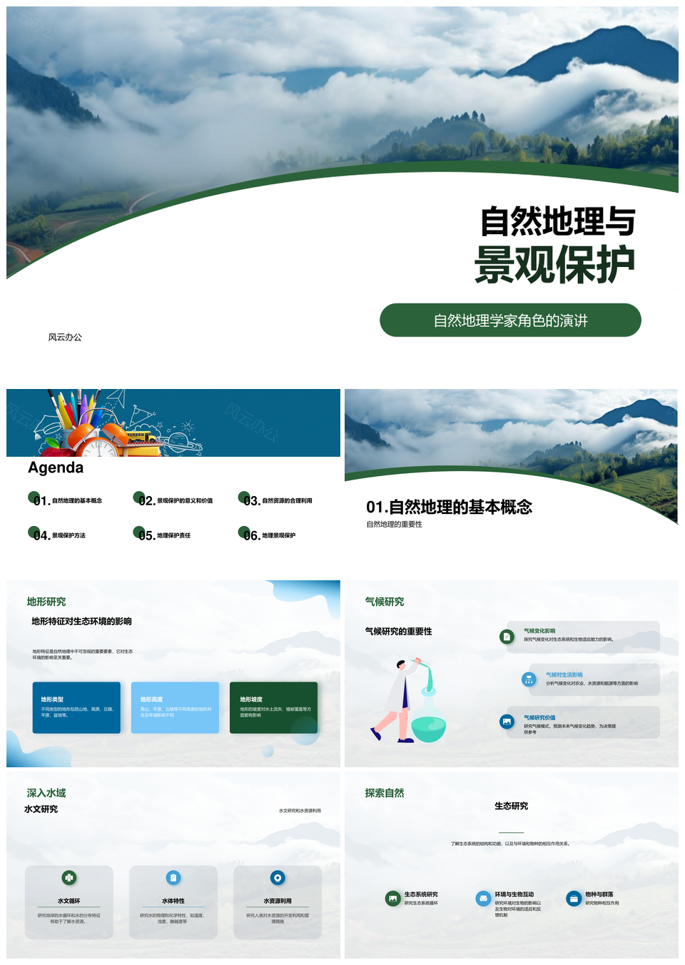 自然地理要素与景观生态保护PPT模板