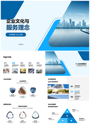 企业文化无界服务全心全意团队新员工培训PPT模板