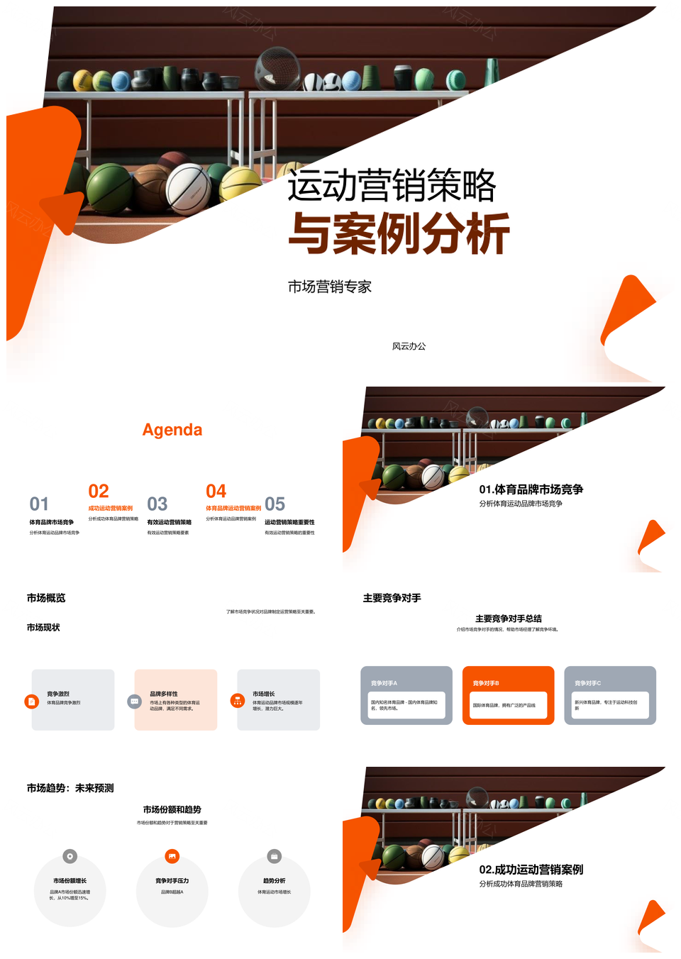 运动品牌营销策略市场趋势案例分析PPT模板