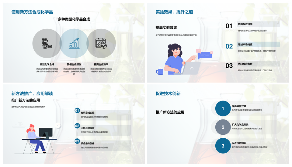化学工程高效合成新法生物医疗应用PPT模板