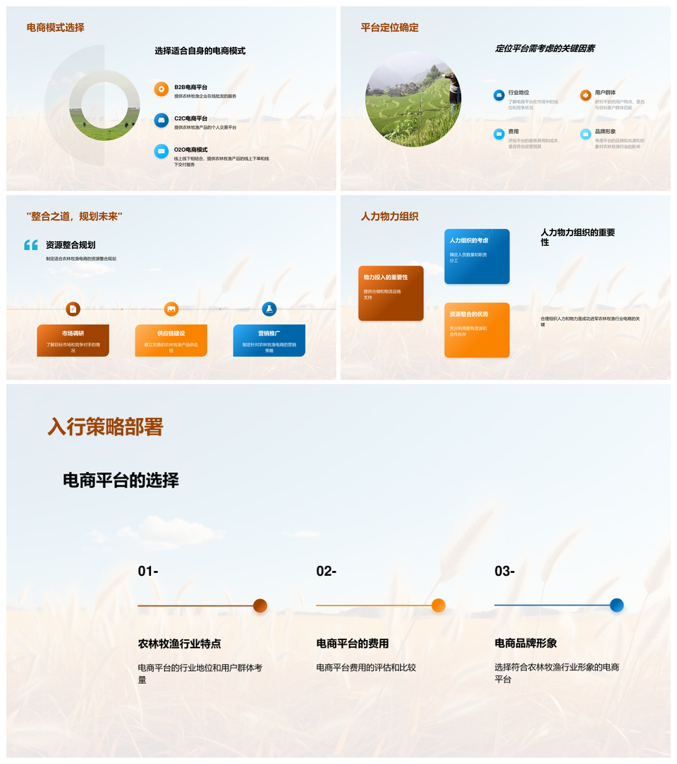 农业电商破局农林牧渔品质增收PPT模板