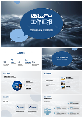 2025旅游业年中亮点案例团队市场趋势技术项目汇报PPT模板