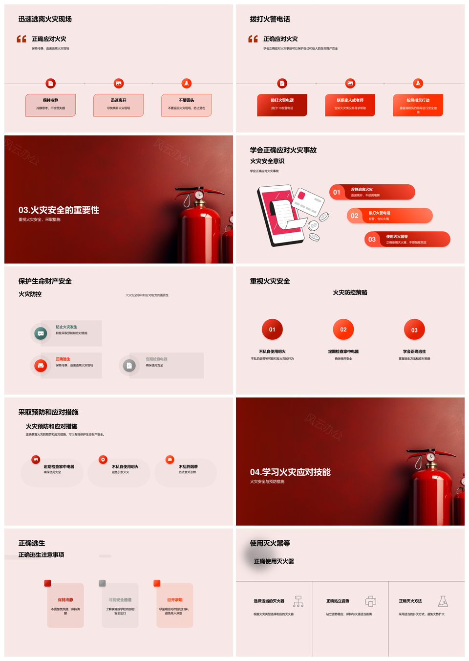 五年级劳动学习火灾安全与灭火技能PPT模板