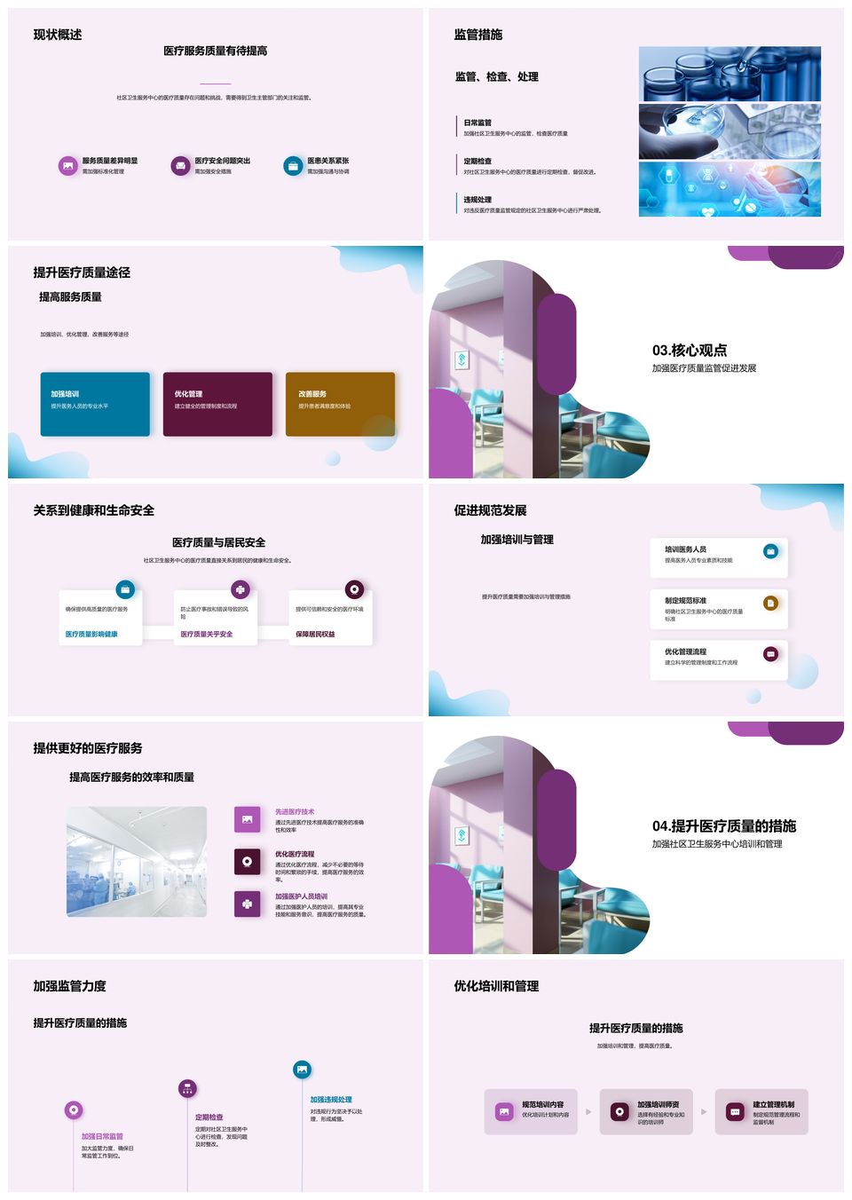 健康社区医疗质量监管守护生命安全PPT模板