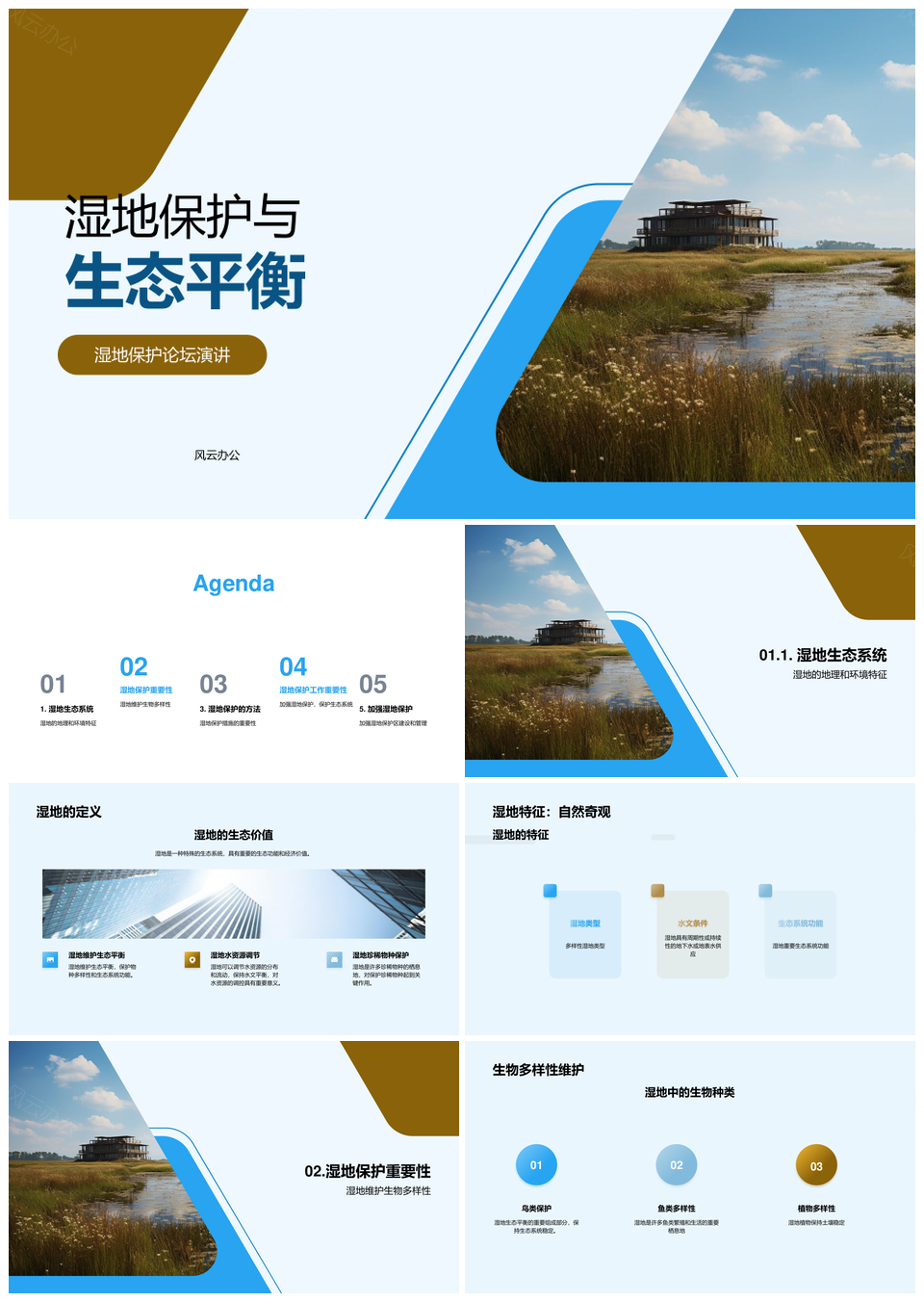 湿地保护维系生态平衡守护生物多样性PPT模板