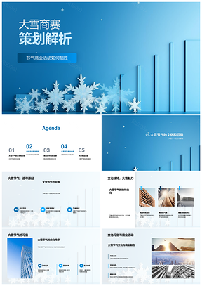 大雪商赛策划案例分享合作品牌雪花PPT模板