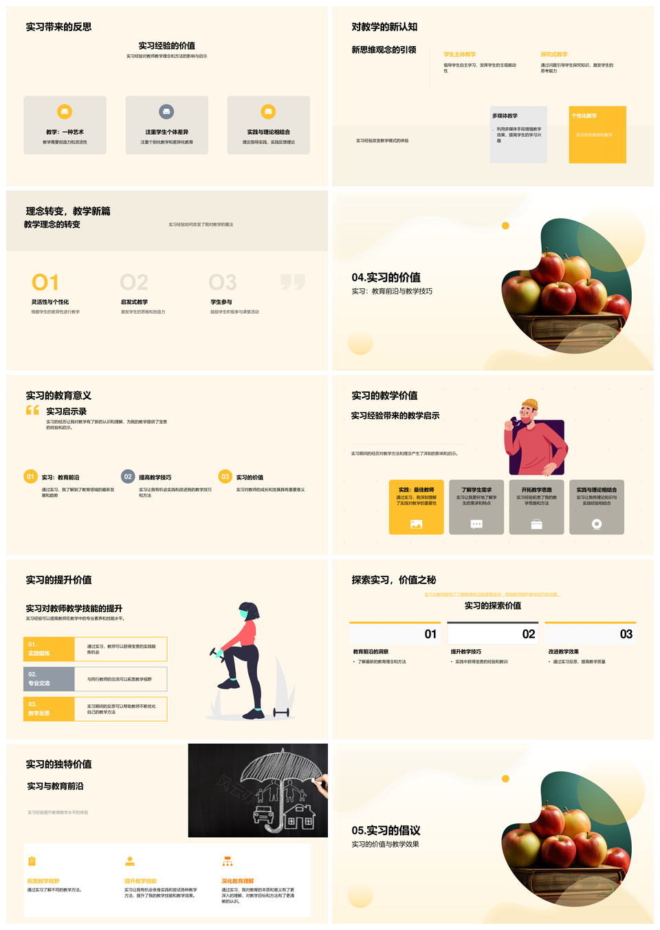 教师实习洞见教育前沿教学同行经验PPT模板