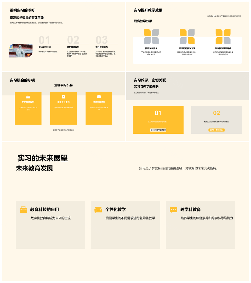 教师实习洞见教育前沿教学同行经验PPT模板