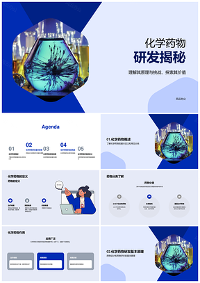 化学药物研发原理流程结构分类作用PPT模板