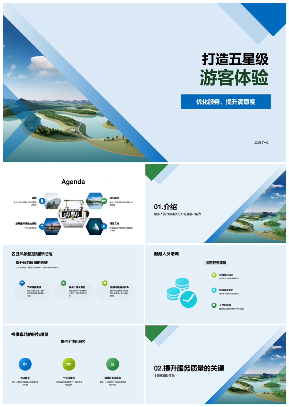 名胜风景区服务人员培训提升服务质量体验PPT模板