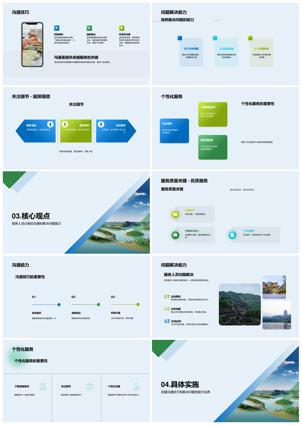 名胜风景区服务人员培训提升服务质量体验PPT模板