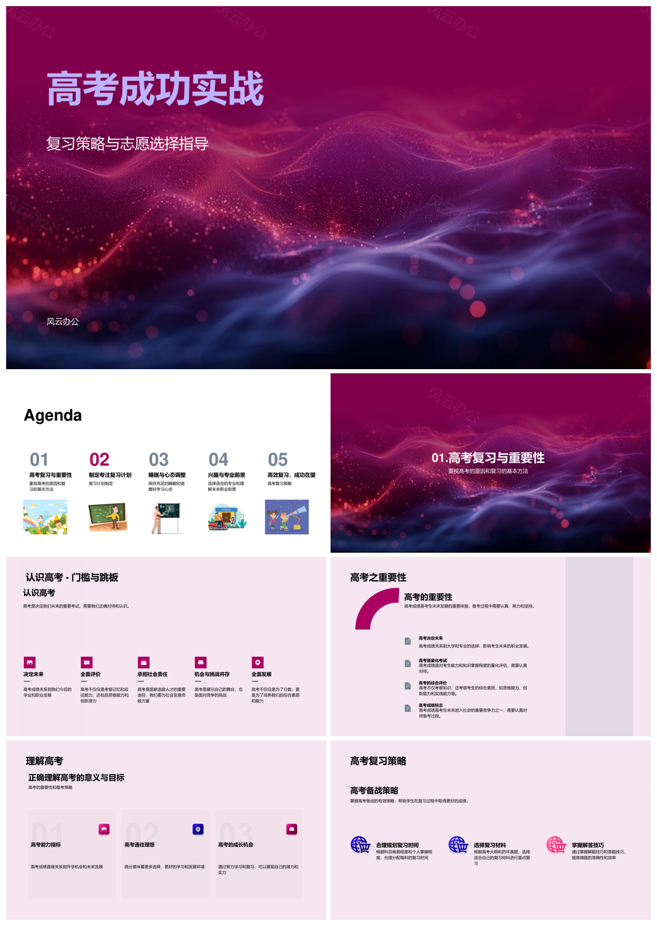 高考成功实战复习策略志愿指导高三心态睡眠调整PPT模板