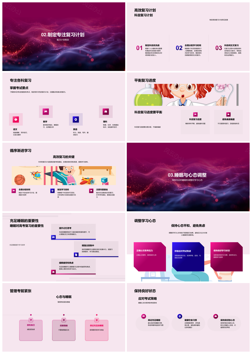 高考成功实战复习策略志愿指导高三心态睡眠调整PPT模板