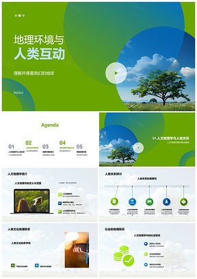 人地关系互动与地理环境影响PPT模板