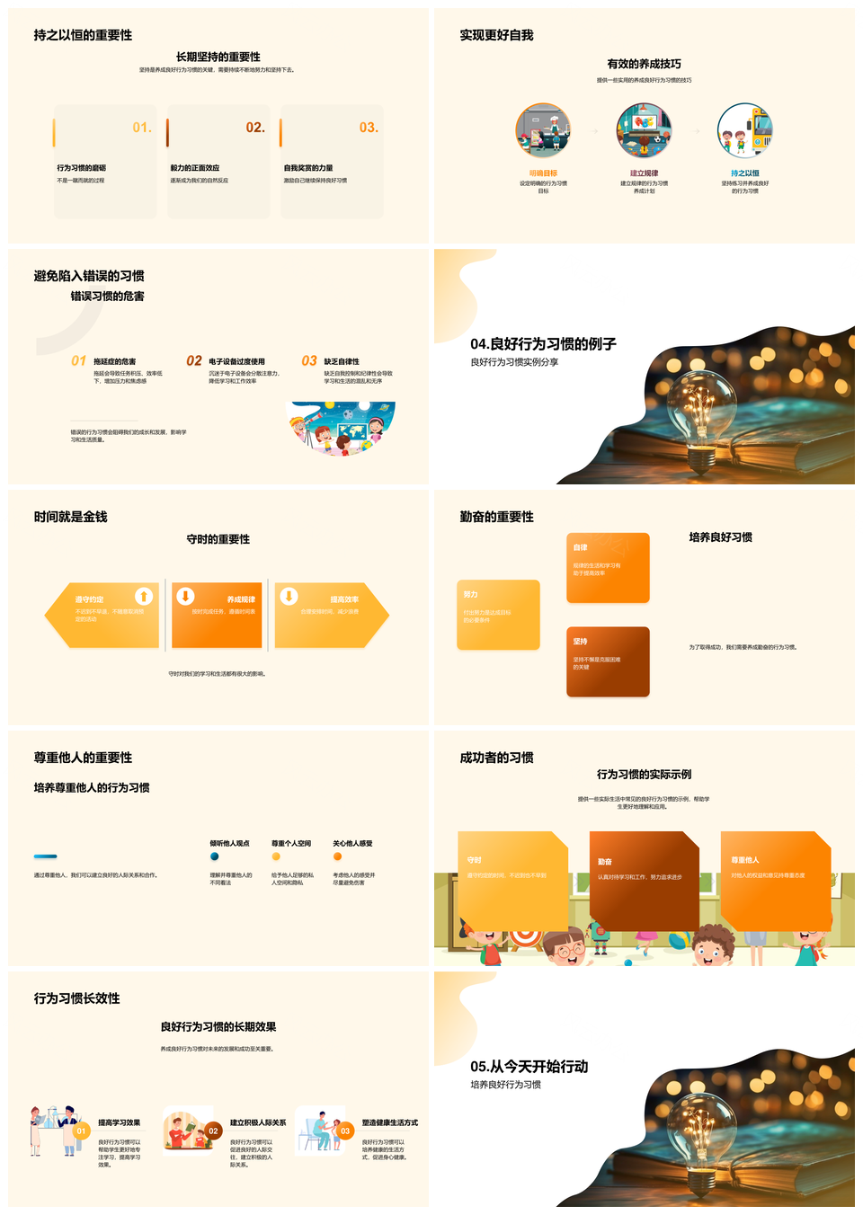 初二师生践习共塑优秀行为习惯PPT模板