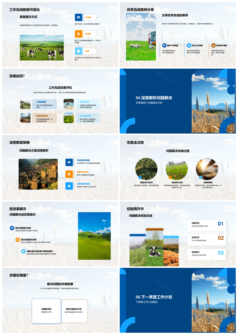 农林牧渔质控部门季度工作分析改善措施PPT模板