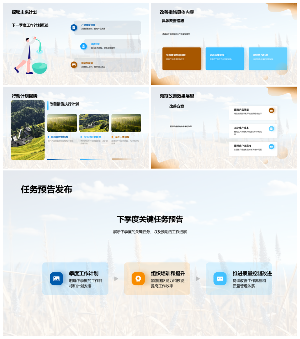农林牧渔质控部门季度工作分析改善措施PPT模板