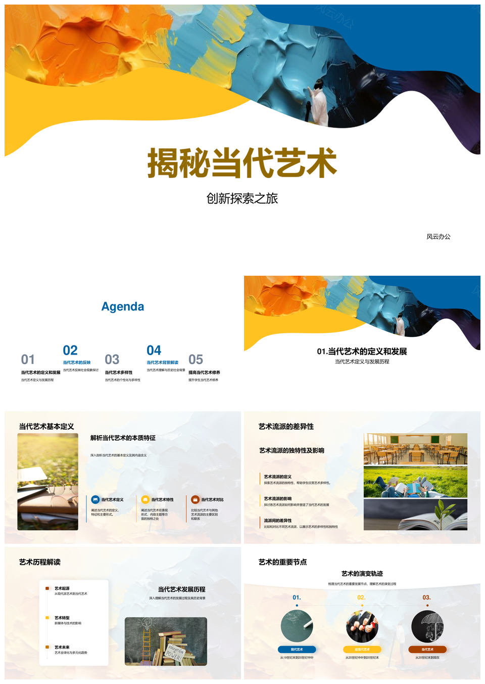 当代艺术流派发展与社会观念演变PPT模板