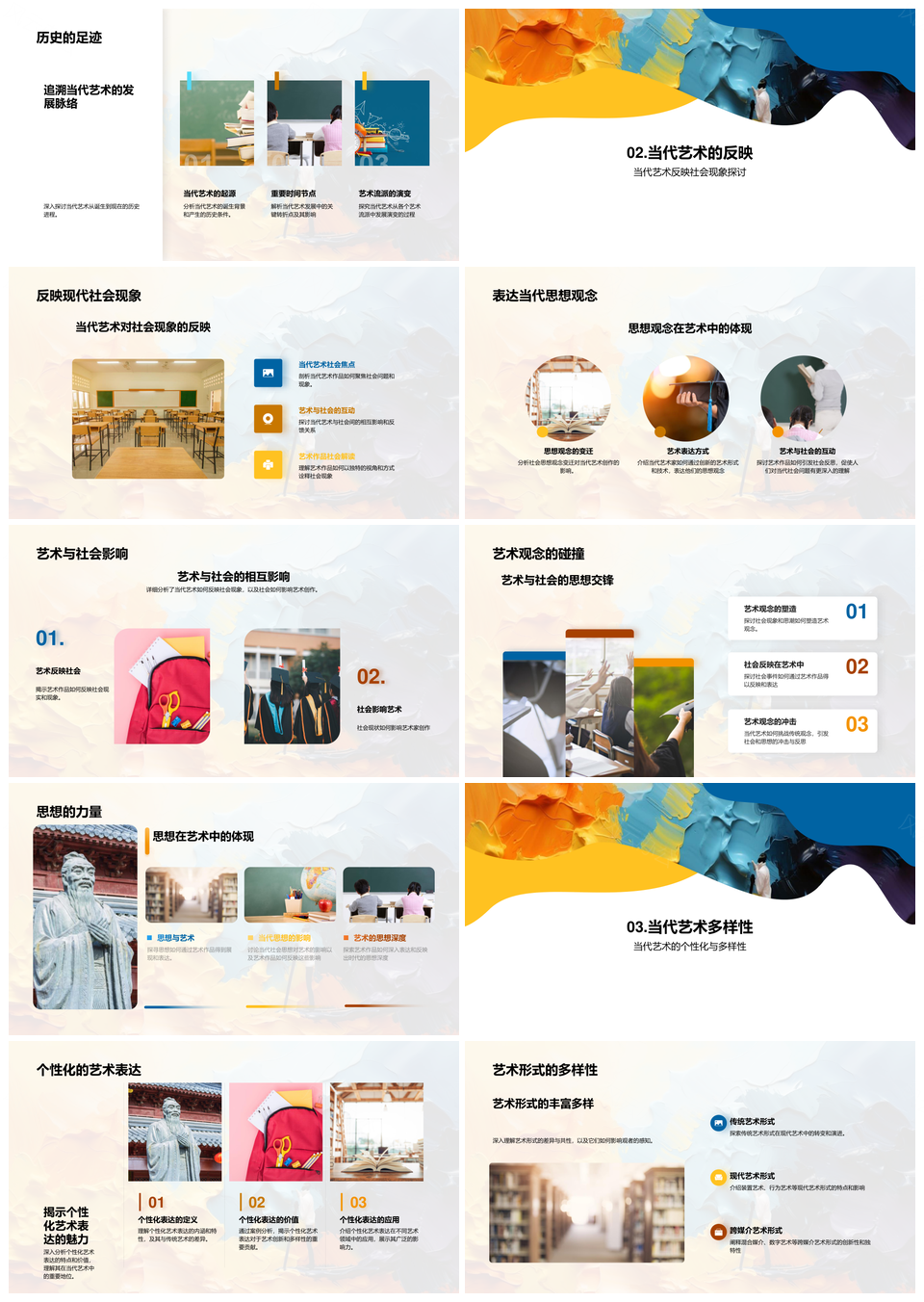 当代艺术流派发展与社会观念演变PPT模板