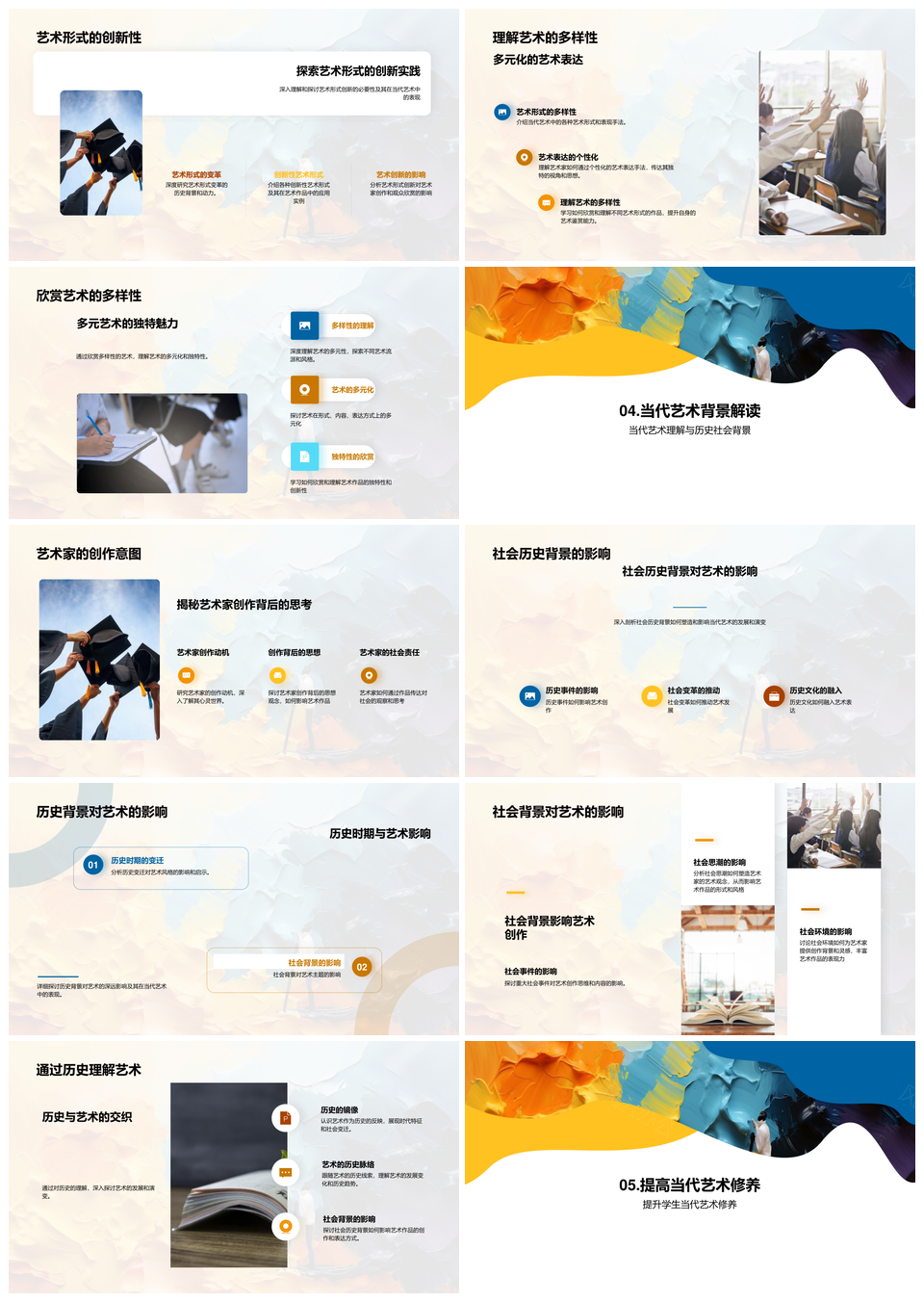 当代艺术流派发展与社会观念演变PPT模板