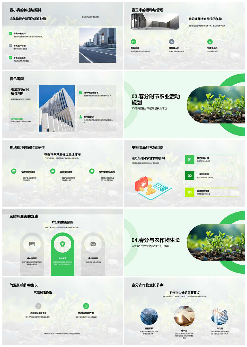 春分气候变化农业科学指导幼苗发芽农作PPT模板