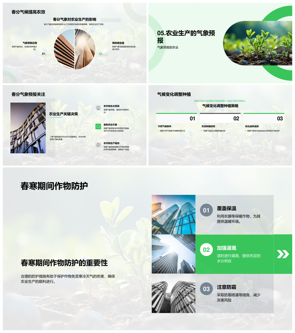 春分气候变化农业科学指导幼苗发芽农作PPT模板