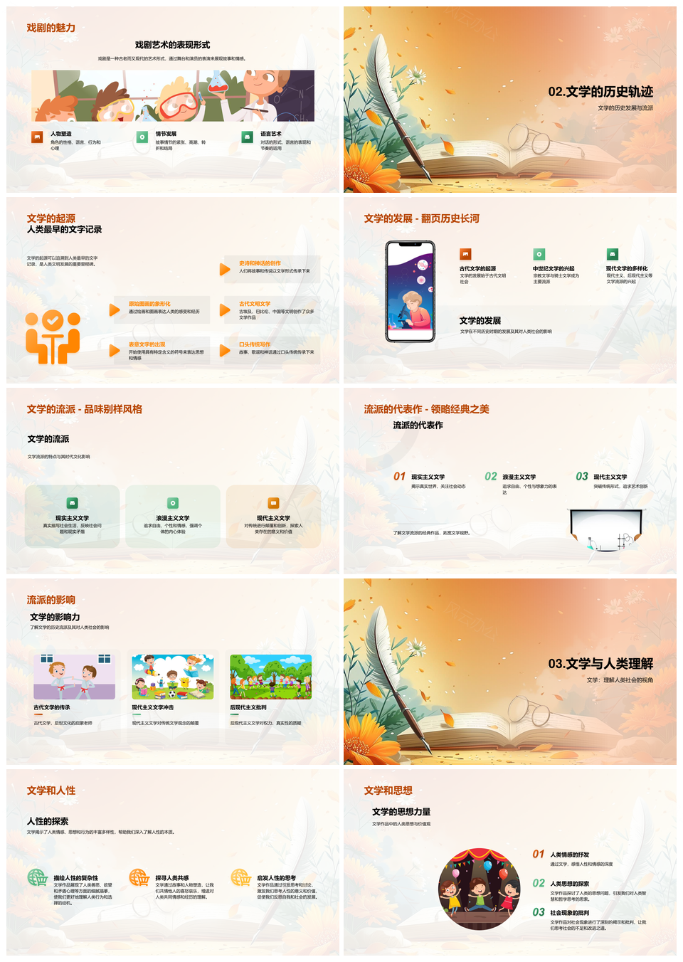 文学研究分析流派发展与社会情感阅读创作PPT模板