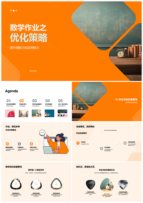 数学作业优化策略助教教育培训活动PPT模板