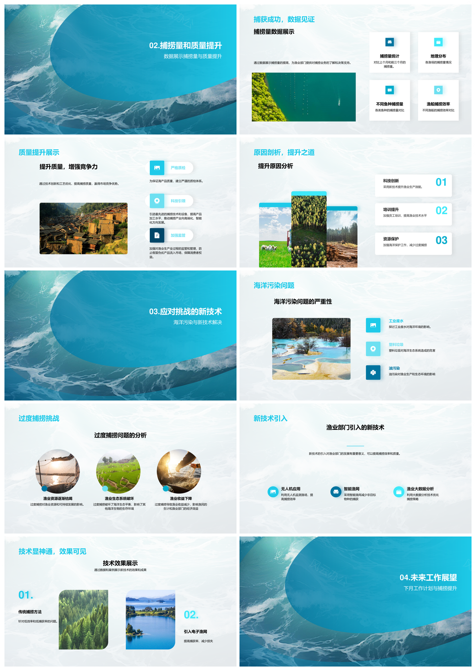 渔业部门技术创新应对污染过度捕捞PPT模板