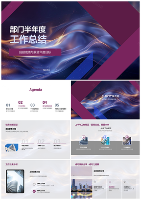部门半年工作总结成果亮点与目标展望PPT模板