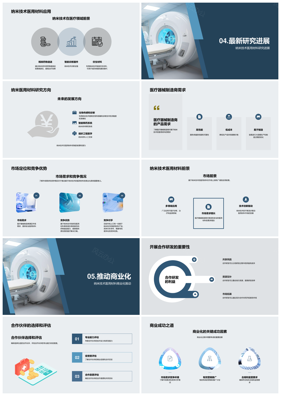 纳米医用材料医学工程器械生物医疗创新PPT模板