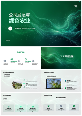 公司绿色农业有机产品高效节水技术引资发展PPT模板