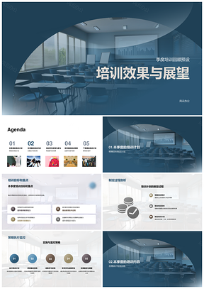 季度培训效果目标计划内容反馈参与图表展望PPT模板