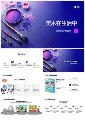 美术生活审美创新思维发展历程影响PPT模板